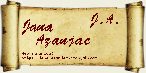 Jana Azanjac vizit kartica
